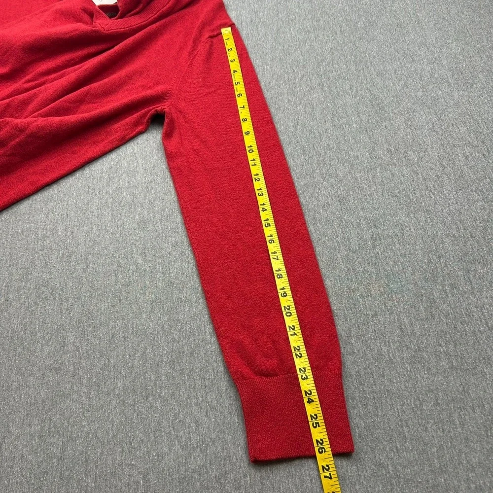 Banana Republic Cotton Cashmere Vneck Sweater Mens Large Red Long Sleeve NEW‎